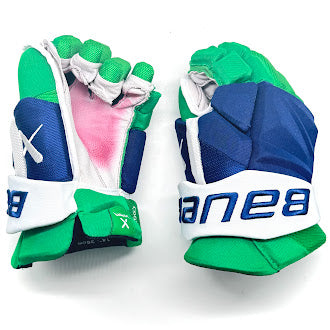 Bauer Vapor Hyperlite - Gant NHL Pro Stock d'occasion - Dylan Coghlan (Bleu/Vert/Blanc)